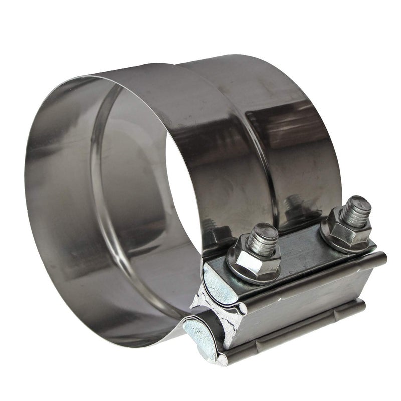 LEDAUT 4" Lap Joint Exhaust Band Clamp - Stainless Steel With 1 Block 2Pcs For 4" Od To 4" Id Exhaust Pipe, Muffler, Elbow And Exhaust Tubing Connection(2 Pack) - Image 3